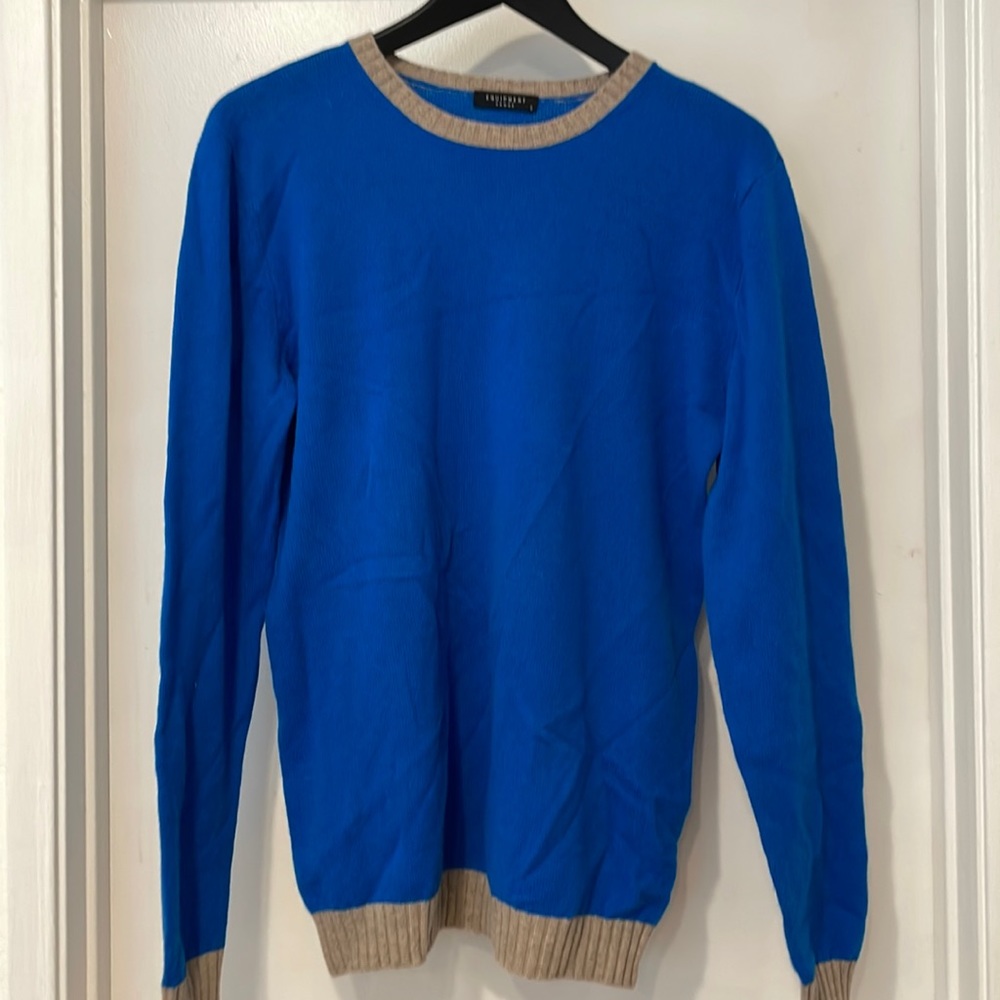 Equipment Paris Blue Beige Cashmere Sweater Sz S